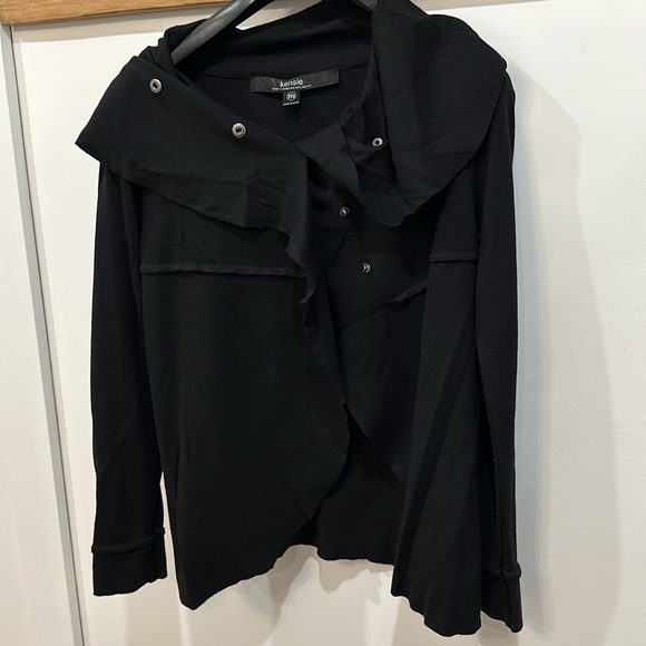 Kenzie snap front black sweater/cardigan - Picture 2 of 7